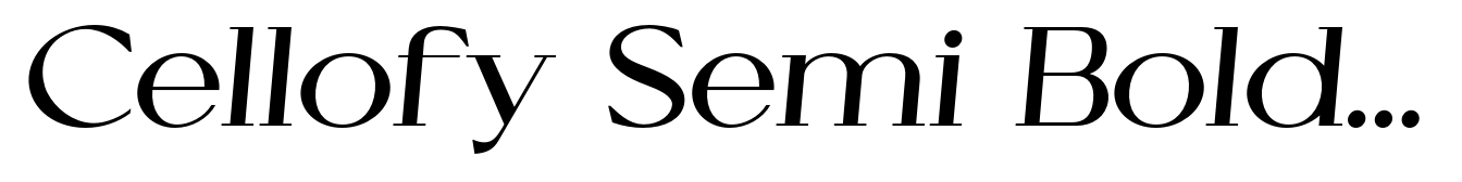 Cellofy Semi Bold Semi Expanded Italic